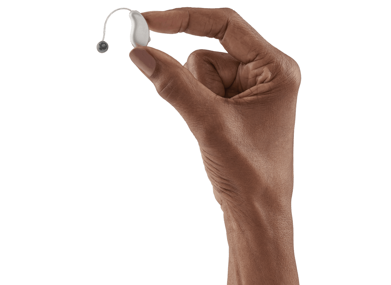 Mão segurando um aparelho auditivo, destacando a importância das soluções de cuidado auditivo oferecidas pelo Instituto do Ouvido.